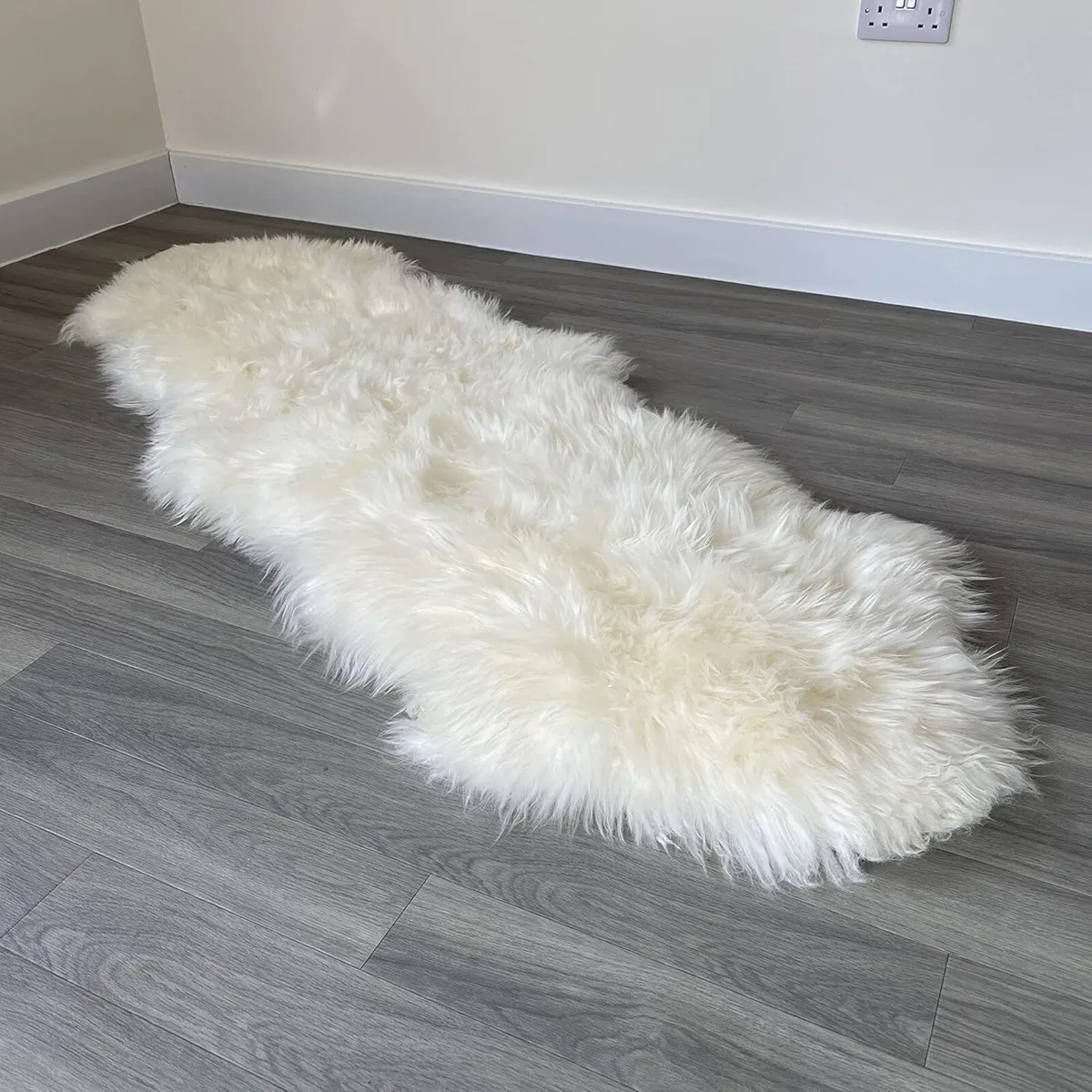 Genuine Double Natural Sheepskin Rug with Extra - Image 1