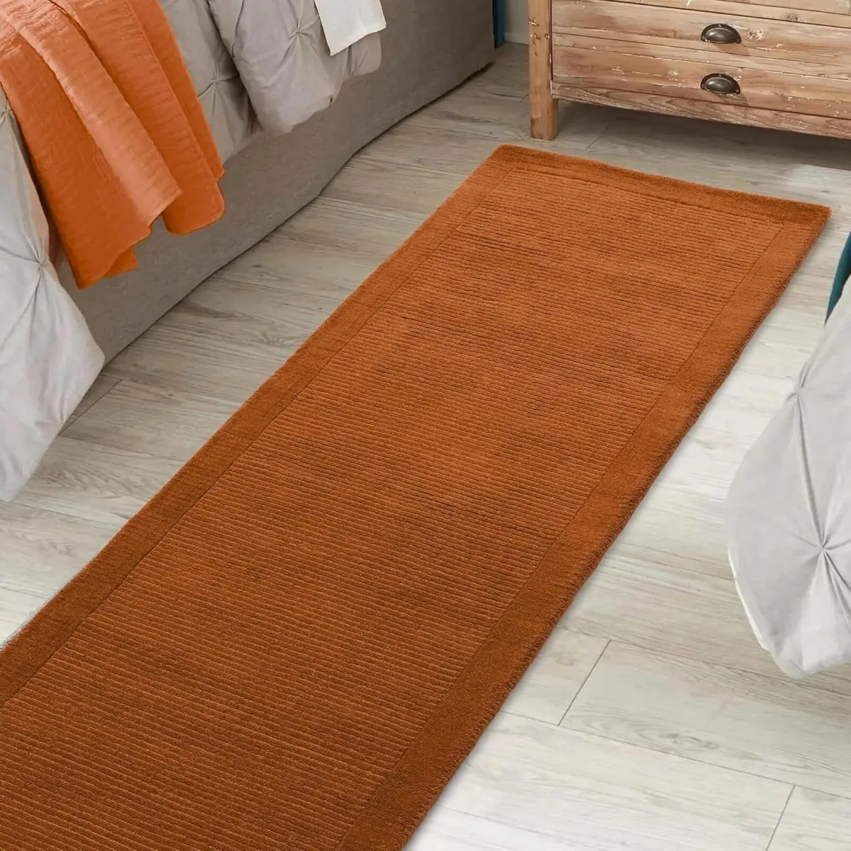 Wool Hall Rug York Plain Quality Hallway Living - Image 1