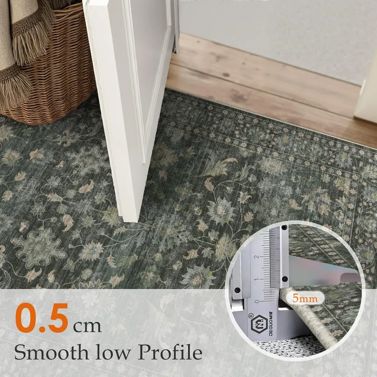 Rugs Living Room 240x300 cm Vintage Washable Non - Image 3