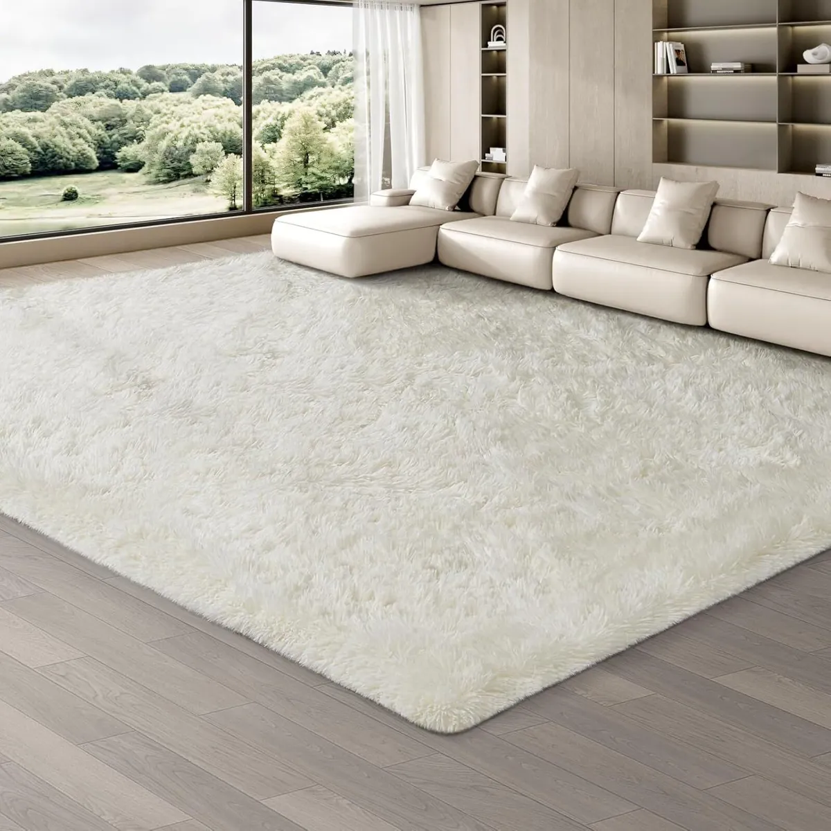 Rugs Living Room 240 x 300 cm Cream Area Rug Anti - Image 1