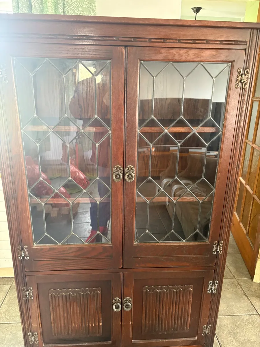 Solid wood old display case - Image 1