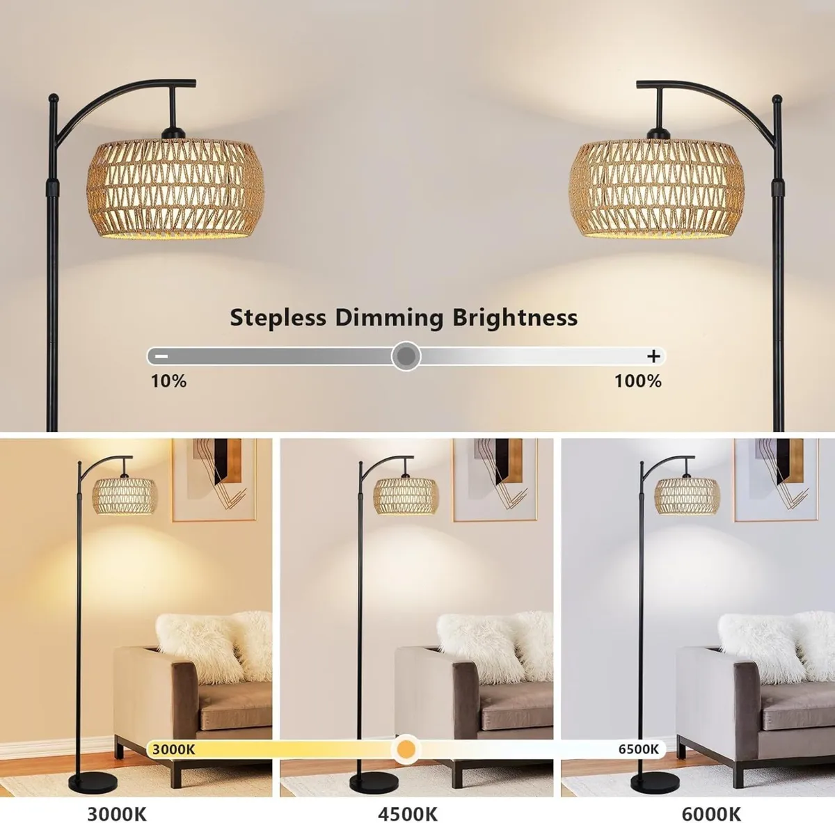 Arc Floor Lamp for Living Room Dimmable Lamps - Image 4