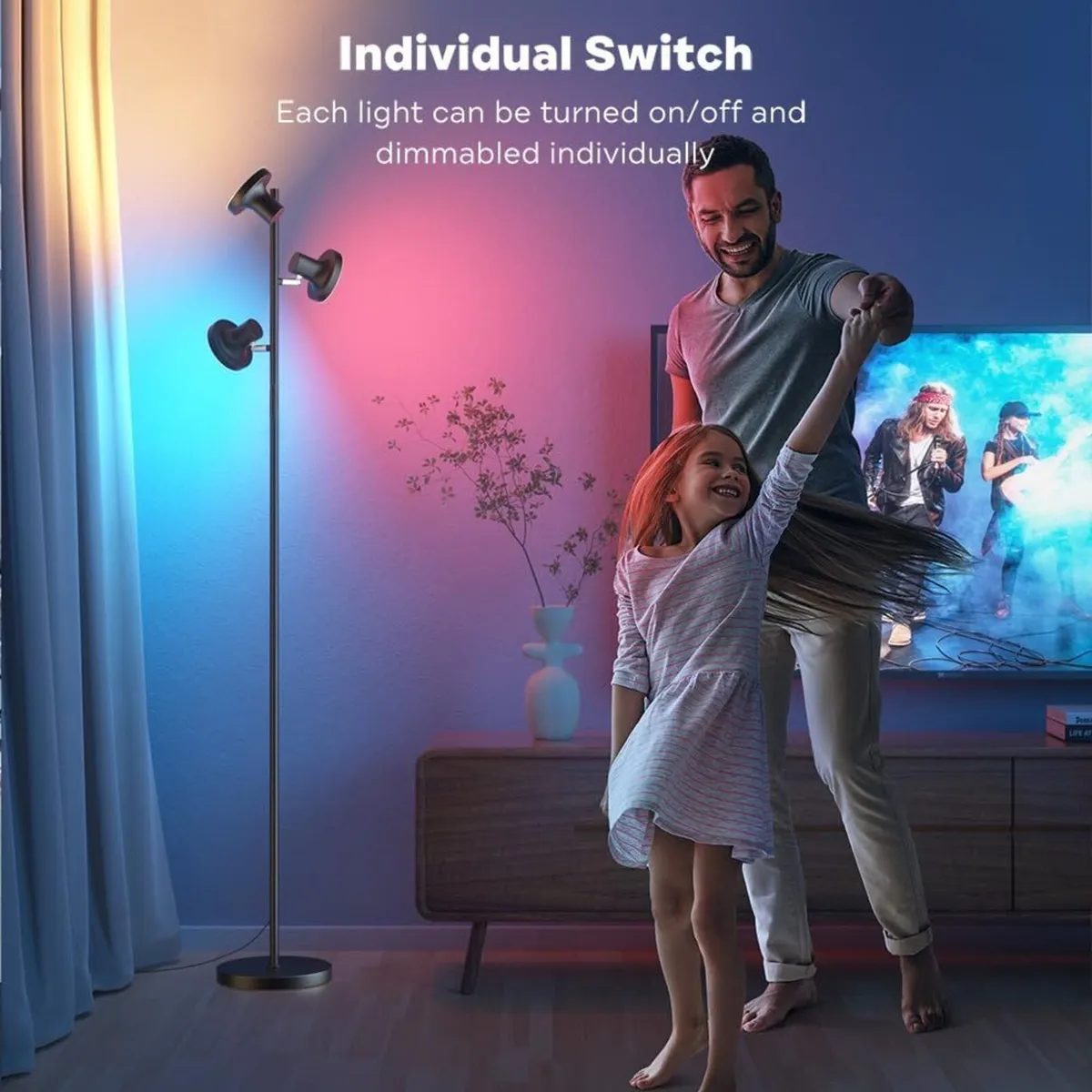 RGB Floor Lamp 36W Bright LED Standing with 3 - Image 3