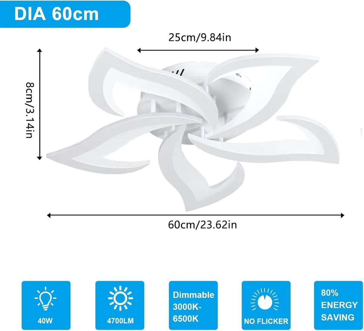 LED Ceiling Light Dimmable Lamp with Remote - Image 2