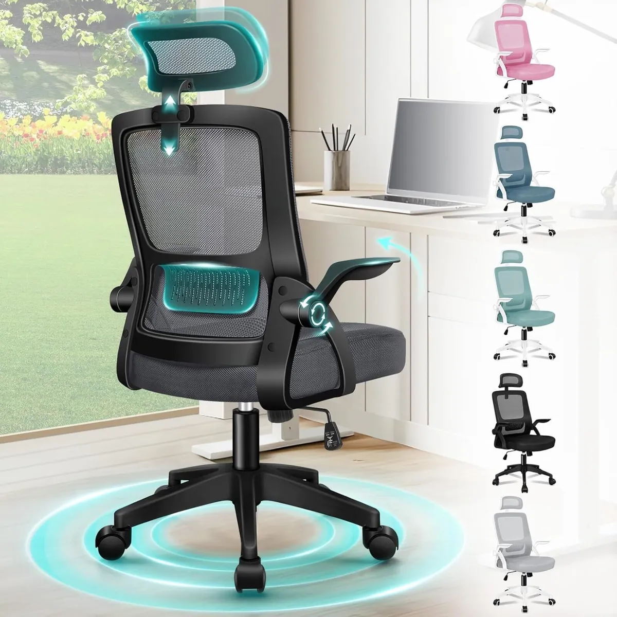 Ergonomic Office Chair with Headrest High Back - Image 1