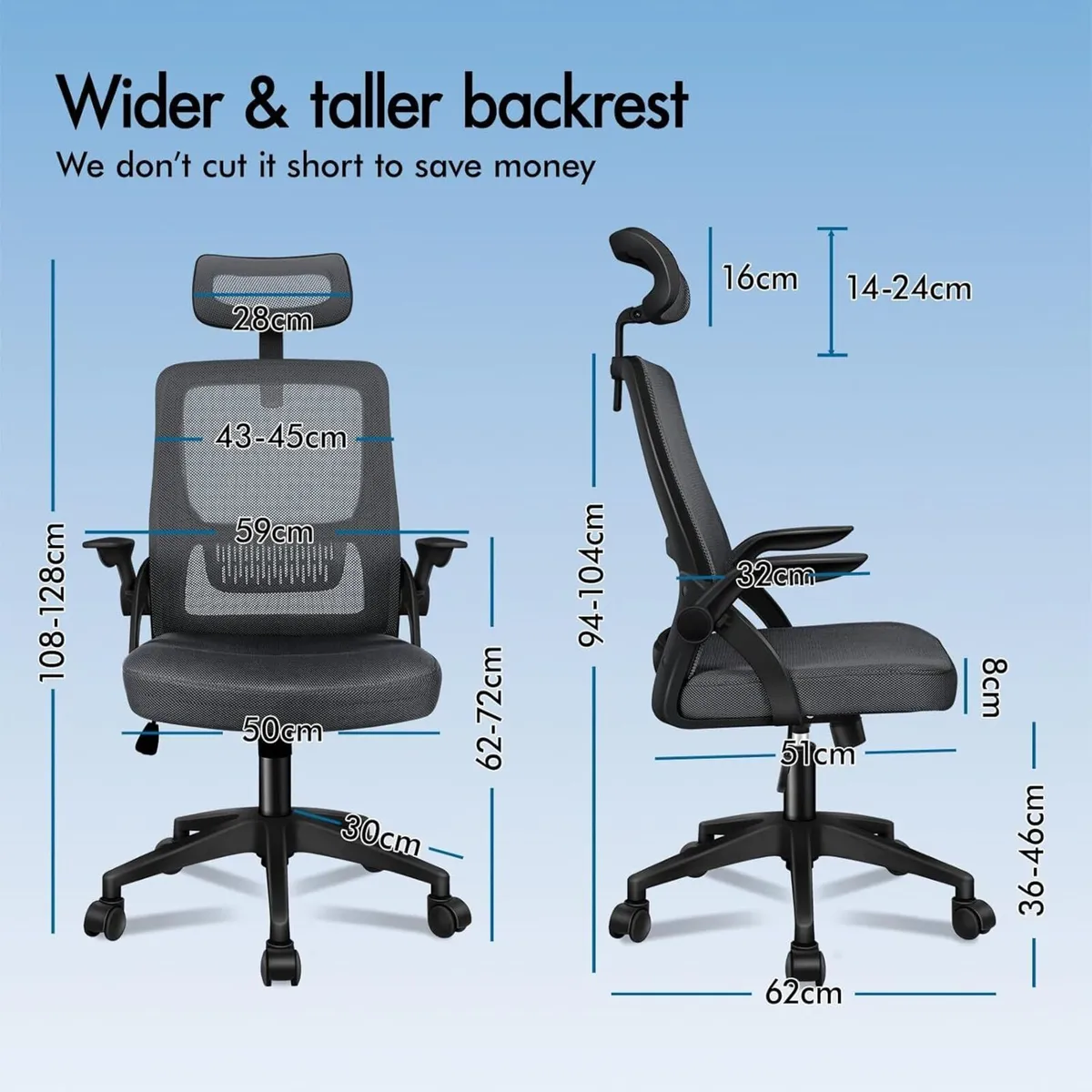 Ergonomic Office Chair with Headrest High Back - Image 2