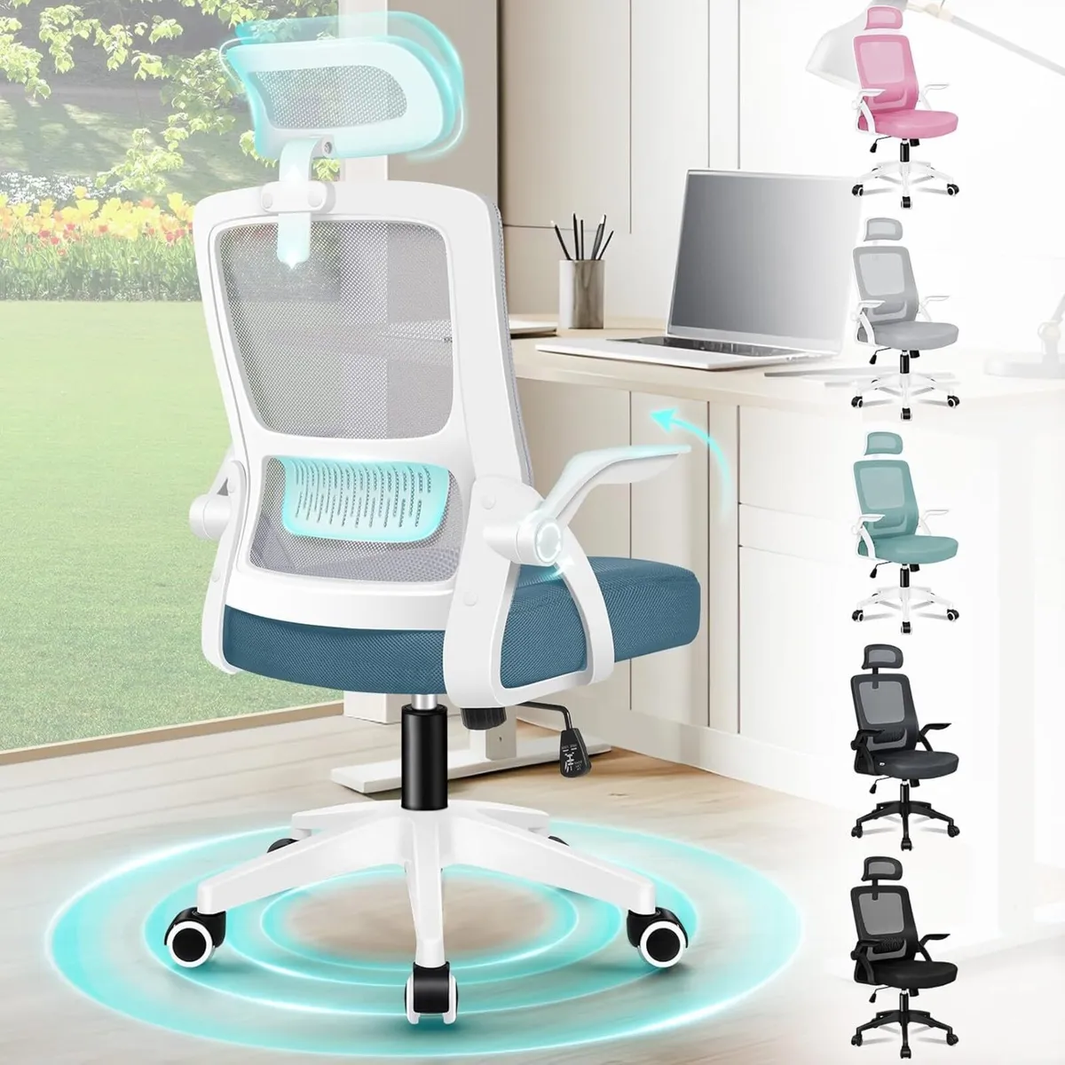 Ergonomic Office Chair with Headrest High Back - Image 1