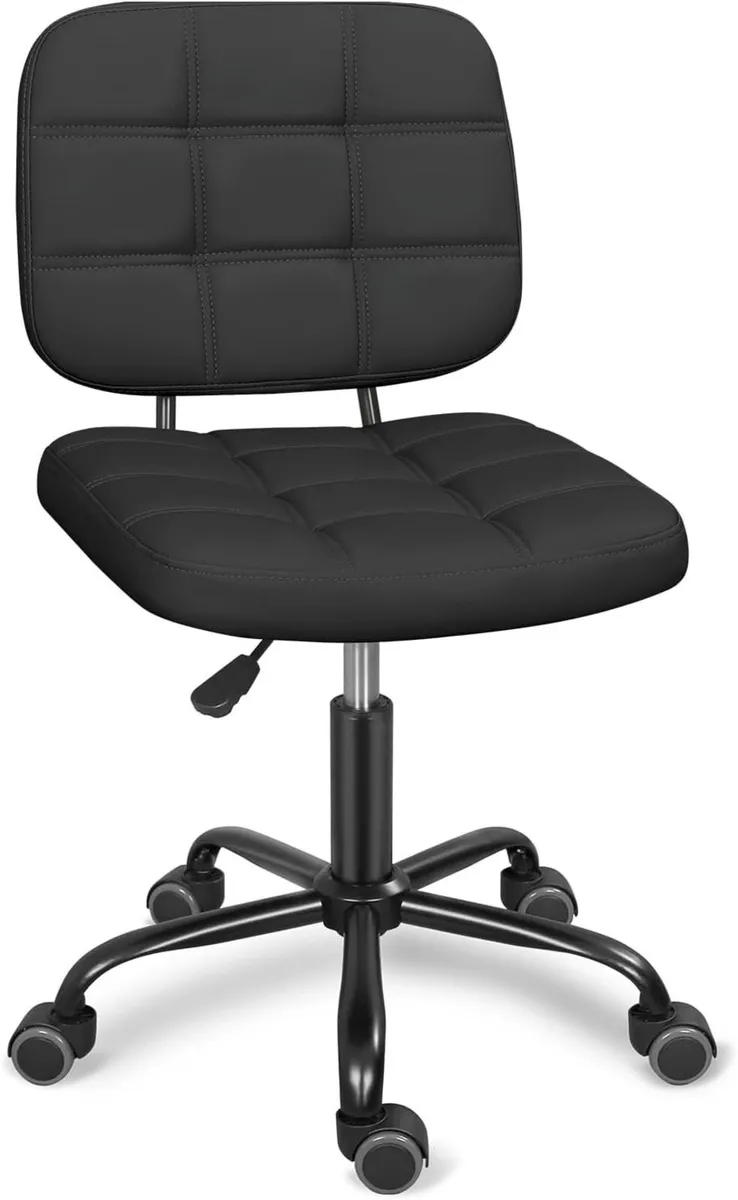 Armless Home Office Desk Chair with Wheels Modern - Image 1