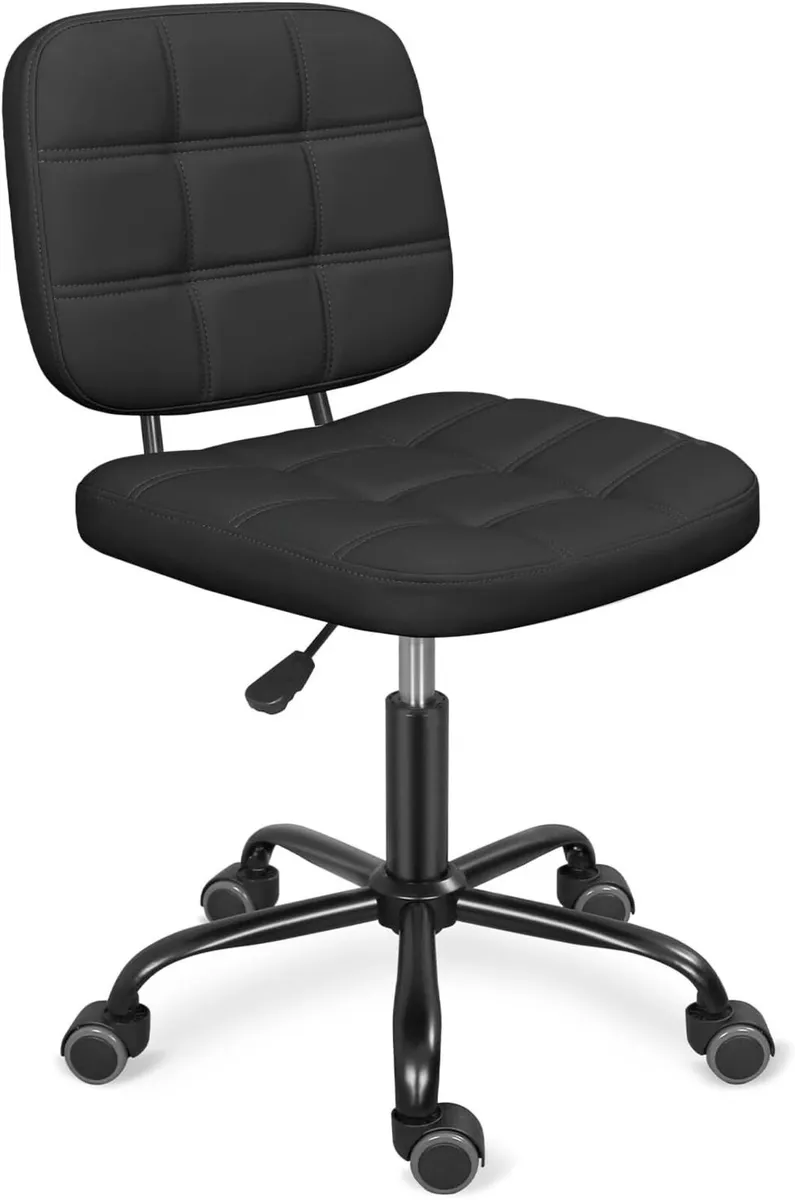 Armless Home Office Desk Chair with Wheels Modern - Image 4