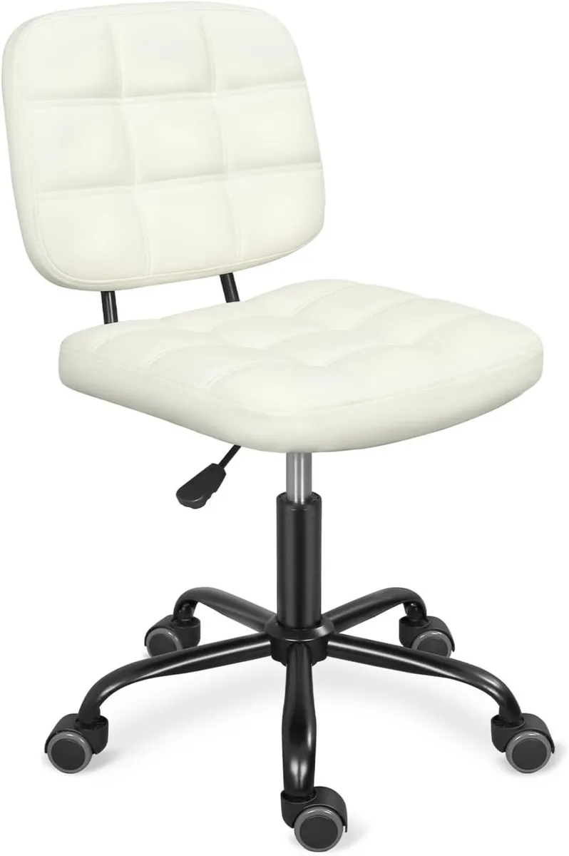Armless Home Office Desk Chair with Wheels Modern - Image 1