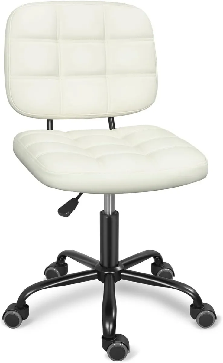 Armless Home Office Desk Chair with Wheels Modern - Image 4