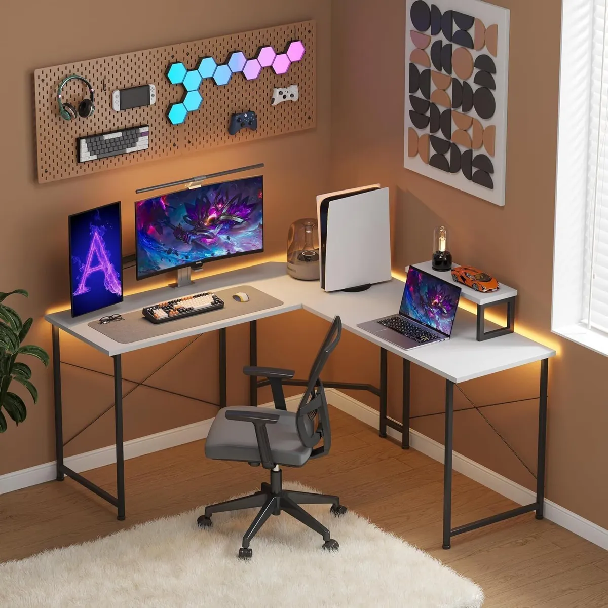 Corner Desk 50 L Shaped Gaming with Removable - Image 1