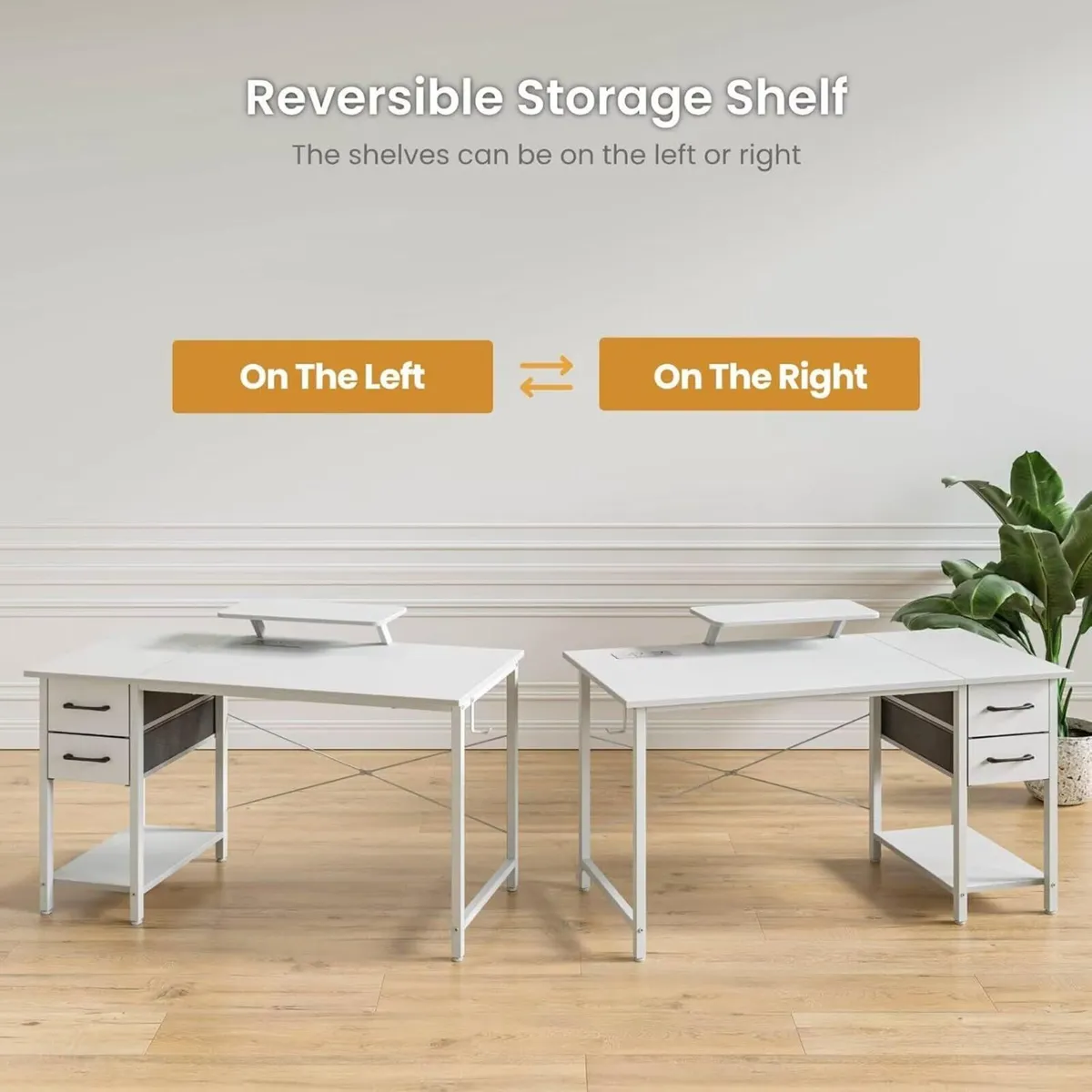 Computer Desk with Drawers Power Outlets 100x50cm - Image 4