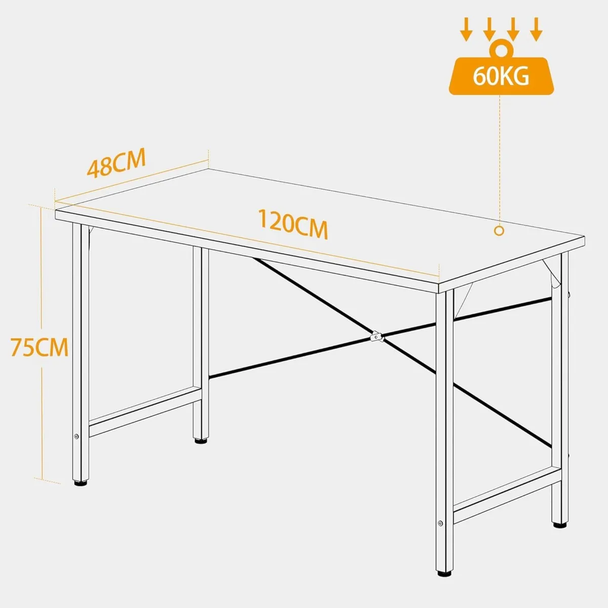 Desk 120 x 48 cm Small Computer Office Table for - Image 3