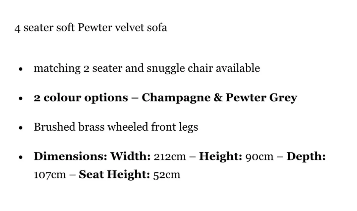 Sofa set Belvedere 4 seater sofa & Cuddler - Image 4