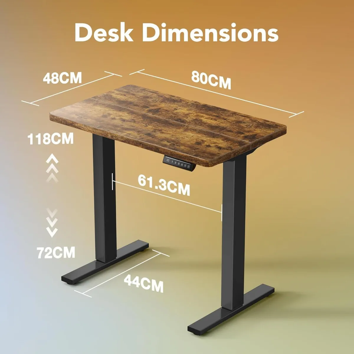 80 cm Electric Standing Desk Adjustable Height 4 - Image 2