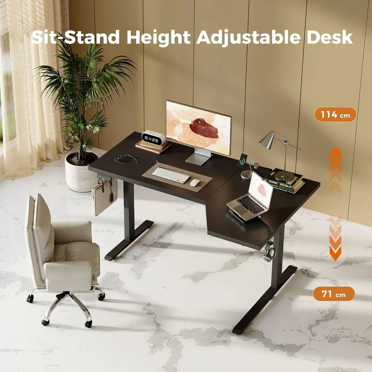 L-Shaped Electric Standing Desk 140cm Height - Image 3