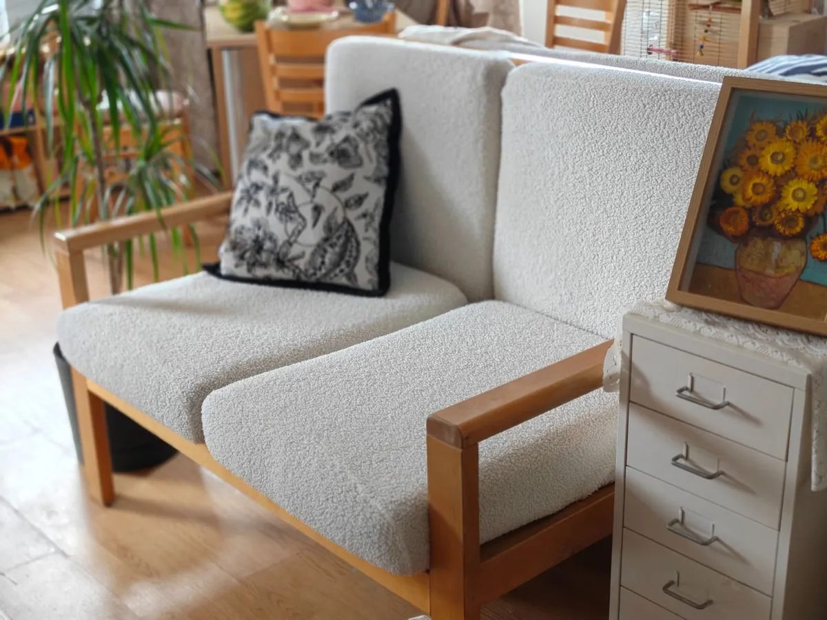 Solid Wood Sofa – 120 × 80 cm – Delivery Available