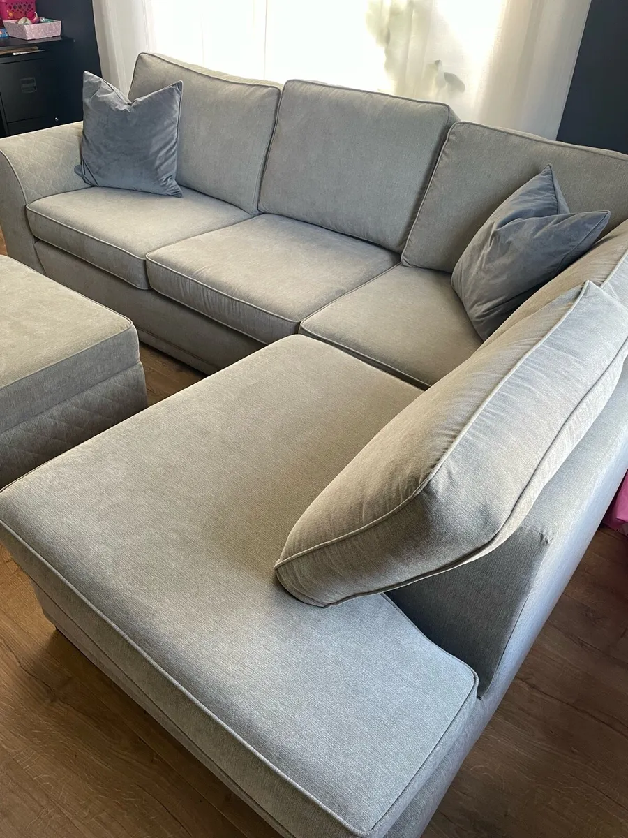 Corner sofa bed & stool - Image 3