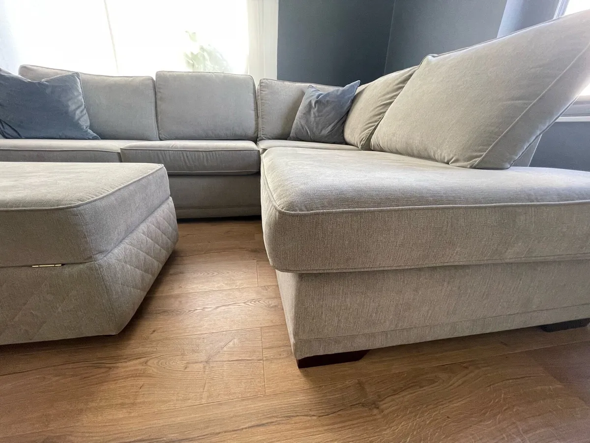 Corner sofa bed & stool - Image 4