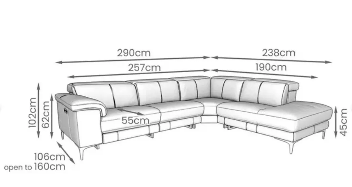 Corner Leather Suite and Recliner - Image 4