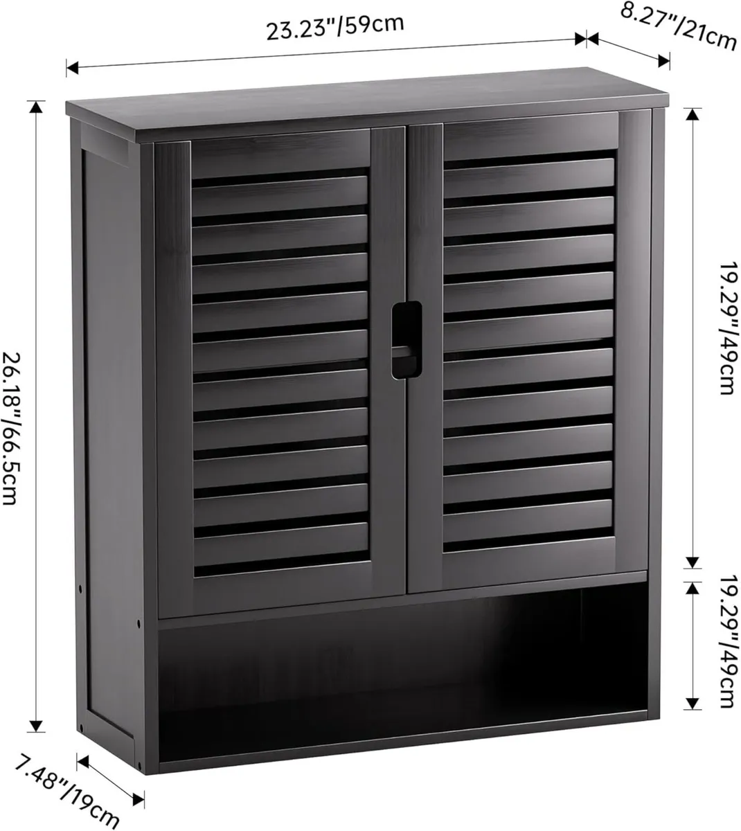 Bathroom Cabinet Wall Mounted Bamboo Over-The-Toil - Image 3