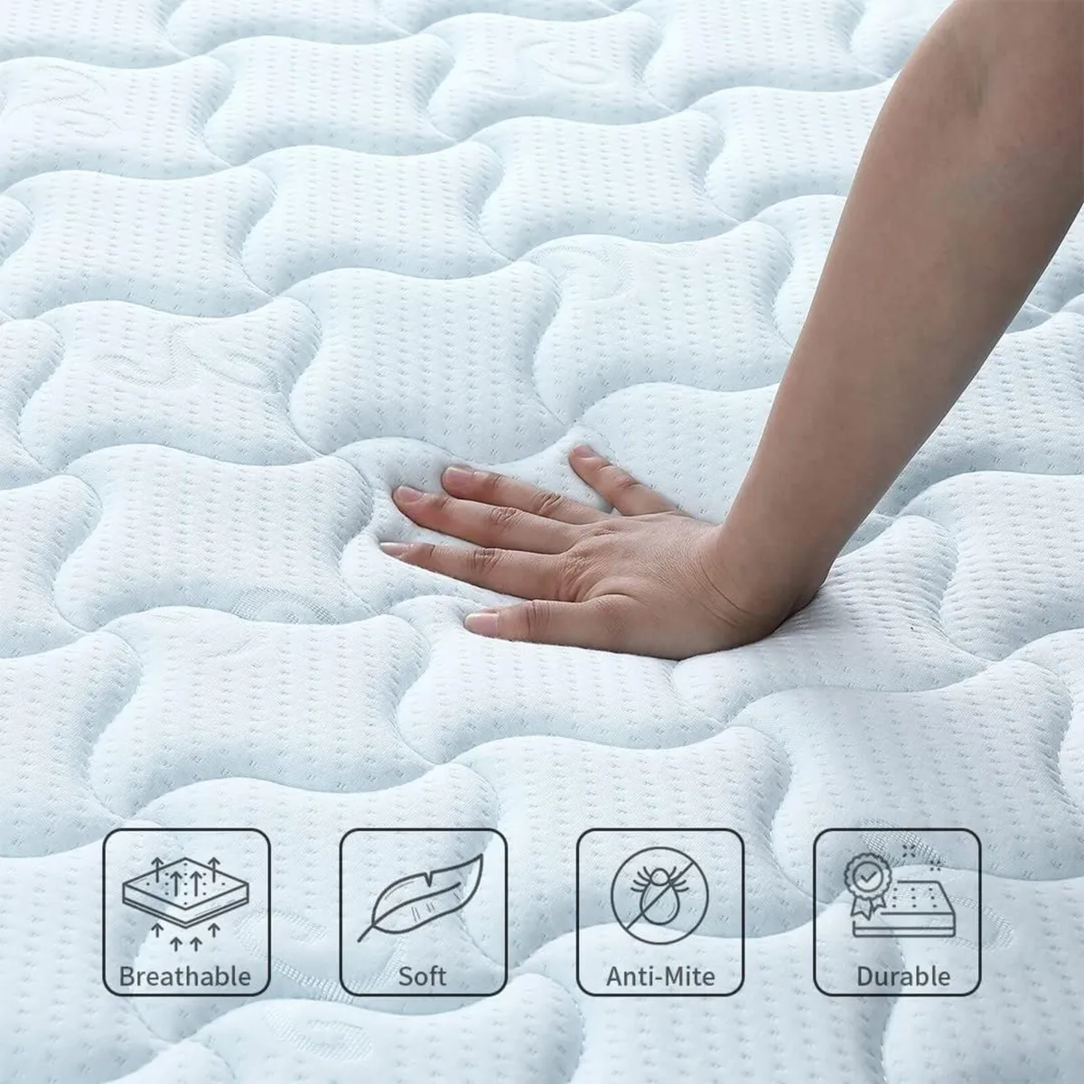 Double Mattress 4FT6 (135x190cm) - Hybrid Sprung - Image 4