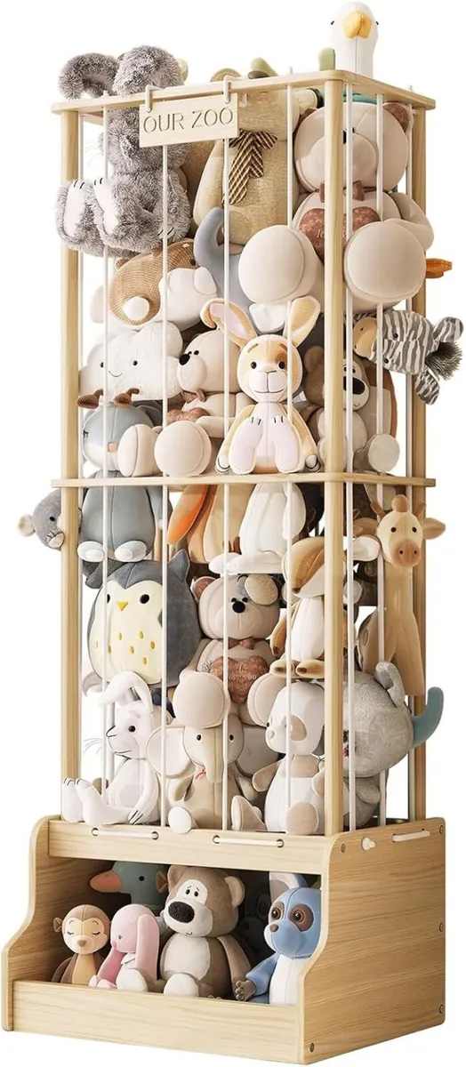 Stuffed Animal Storage Wood Zoo with Toy Chest - Image 1