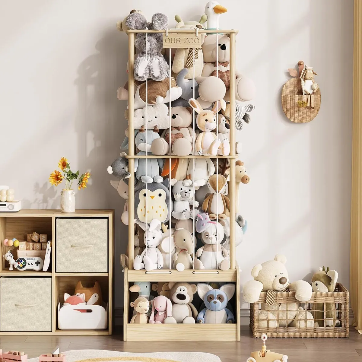 Stuffed Animal Storage Wood Zoo with Toy Chest - Image 2