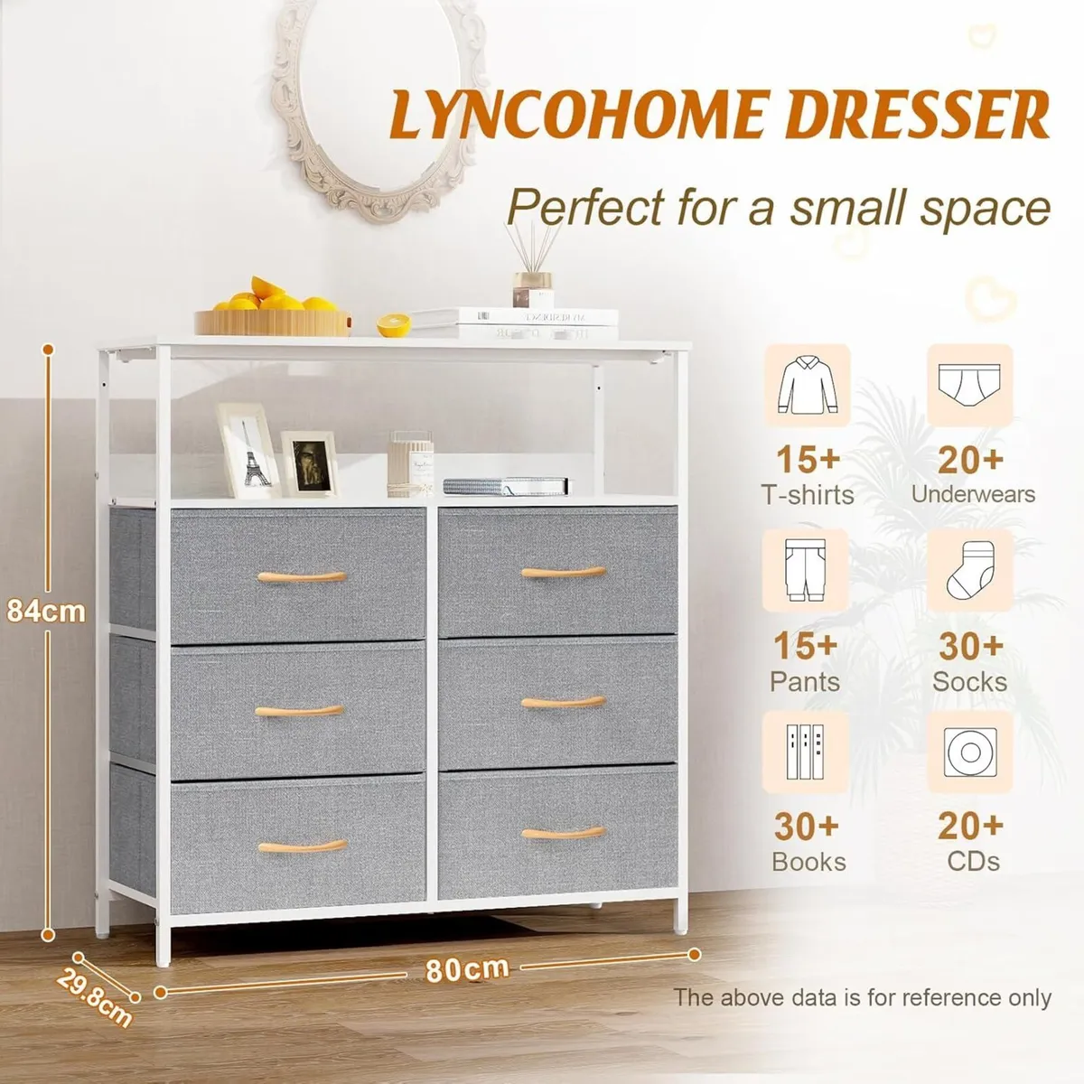 Chest of Drawers Bedroom furniture with 6 Storage - Image 3