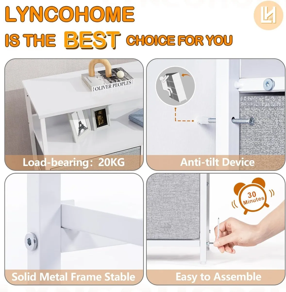 Chest of Drawers Bedroom furniture with 6 Storage - Image 4