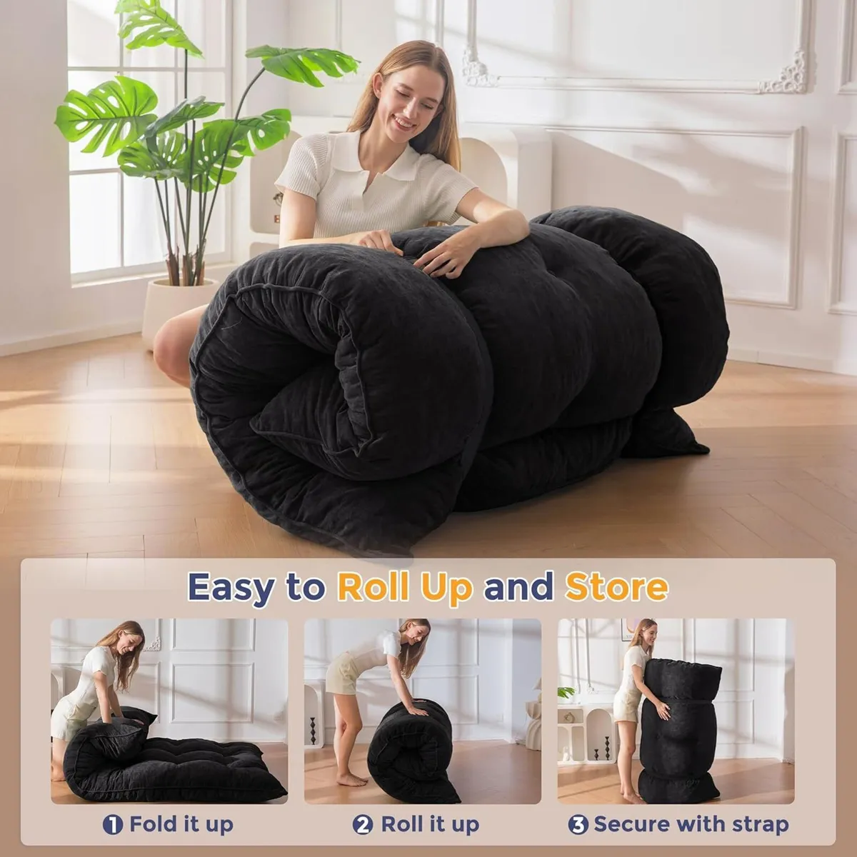 Futon Mattress Chenille Fabric 15cm Thicken Roll - Image 4