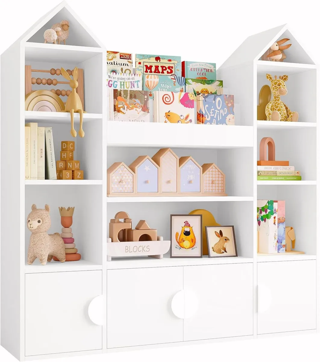 Kids Toy Storage Unit Childrens Bookcase Organiser - Image 1