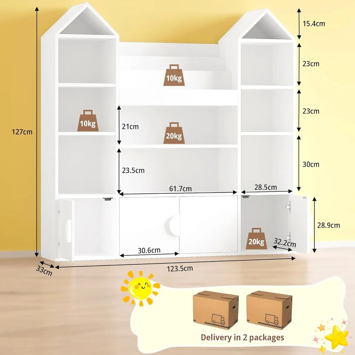 Kids Toy Storage Unit Childrens Bookcase Organiser - Image 2
