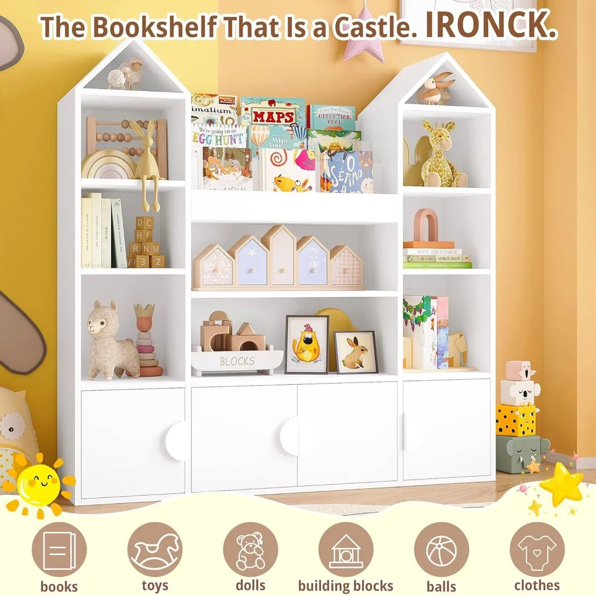 Kids Toy Storage Unit Childrens Bookcase Organiser - Image 3