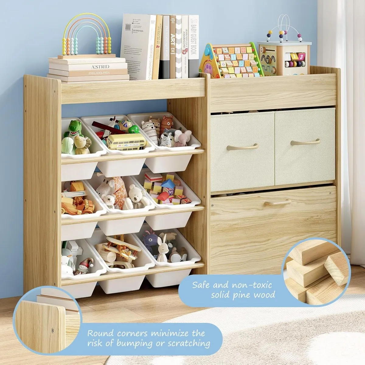 Toy Storage Organizer for Kids 9-Bin with - Image 4