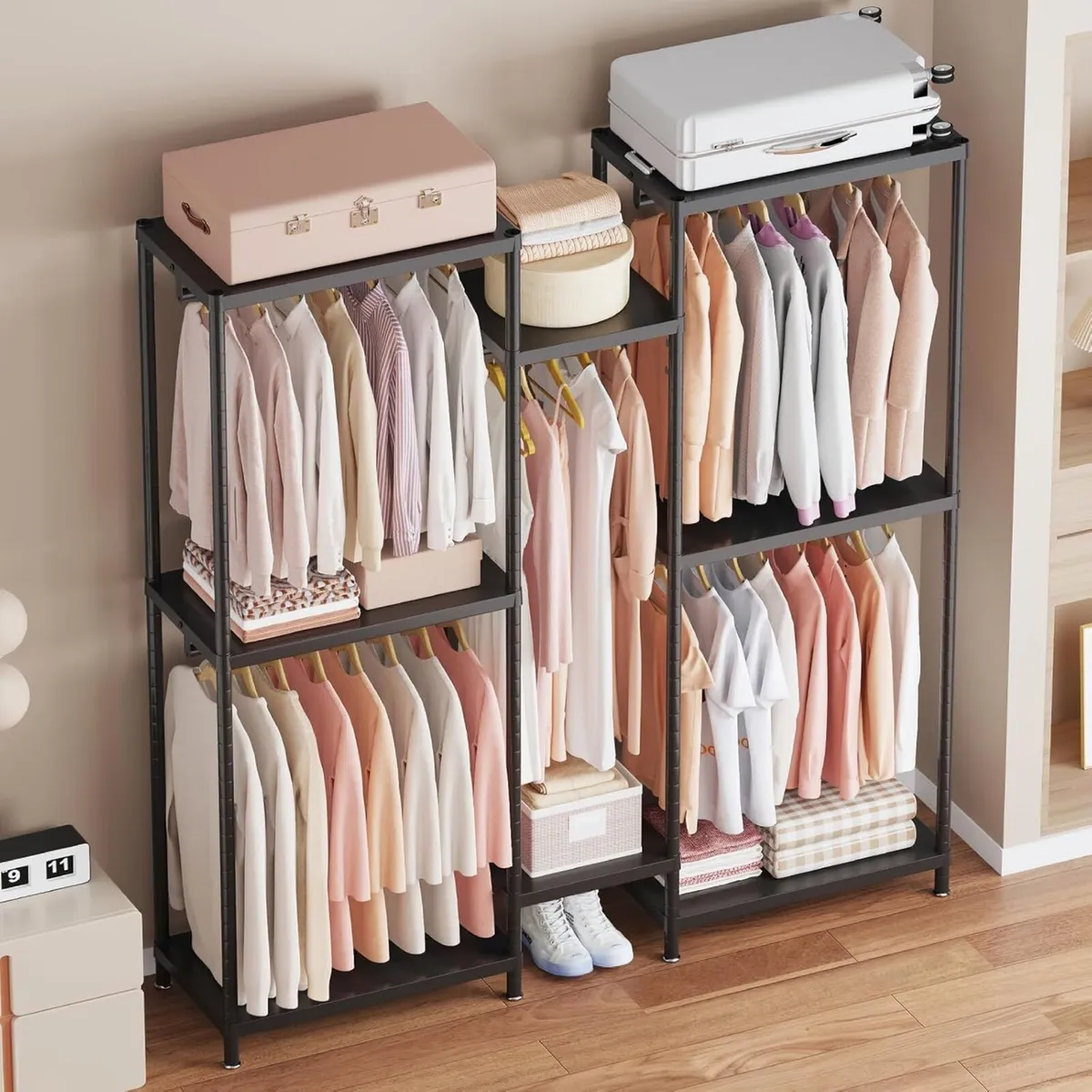 195cm Tall Heavy Duty Clothes Rail Metal Open - Image 4