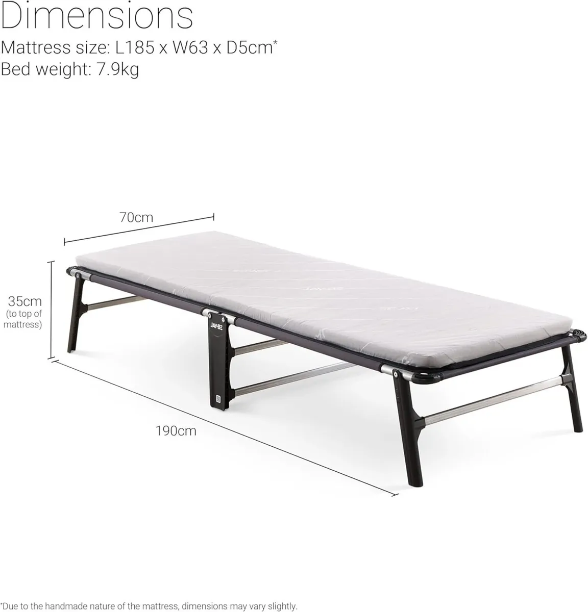 CE70 Compact Folding Bed with Comfort Mattress - Image 3