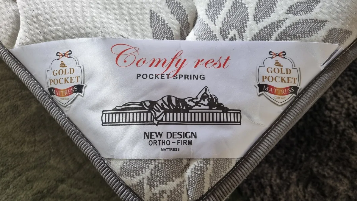 King size bed with mattress - Image 4