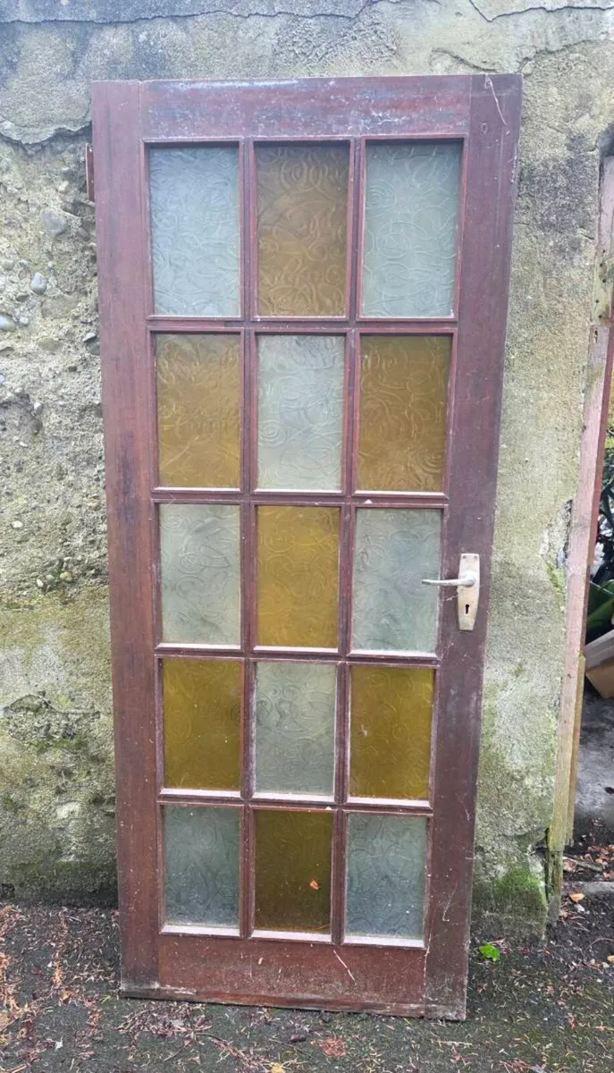 Interior Doors Vintage Glass Solid Wood - Image 3