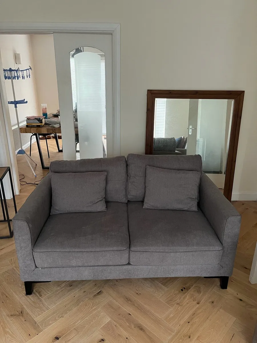 2 Seater Grey Couch - Collection Only - Image 1