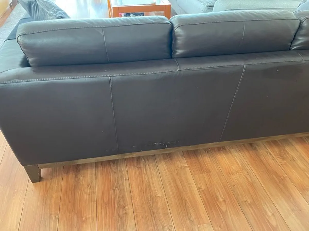 2 brown leather sofas for free - Image 4