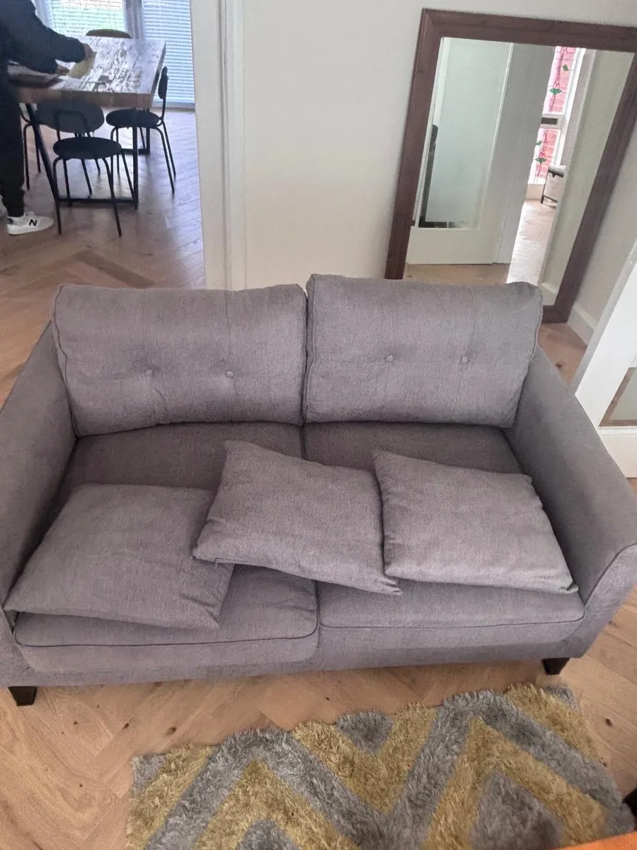 2 Seater Grey Couch - Collection Only - Image 3