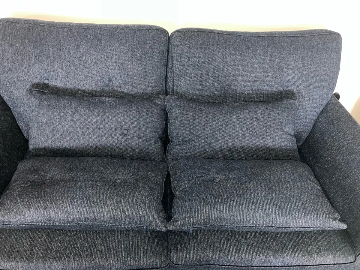 2 Seater and 4 Seater Navy Sofas - Image 2