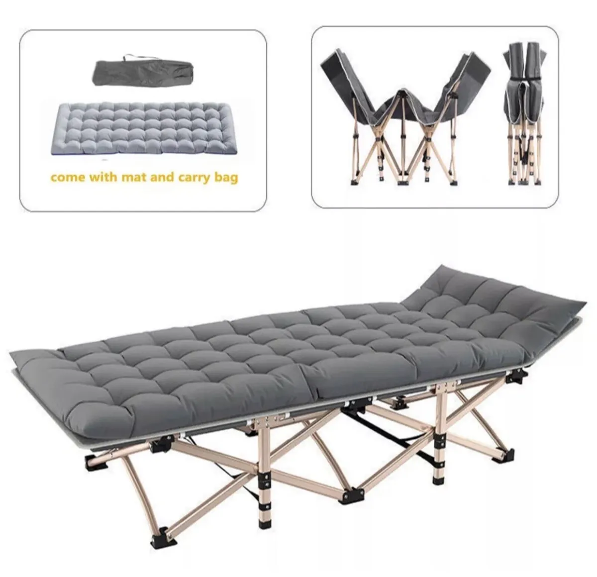 NEW Portable Folding Bed with Mattress - Image 1