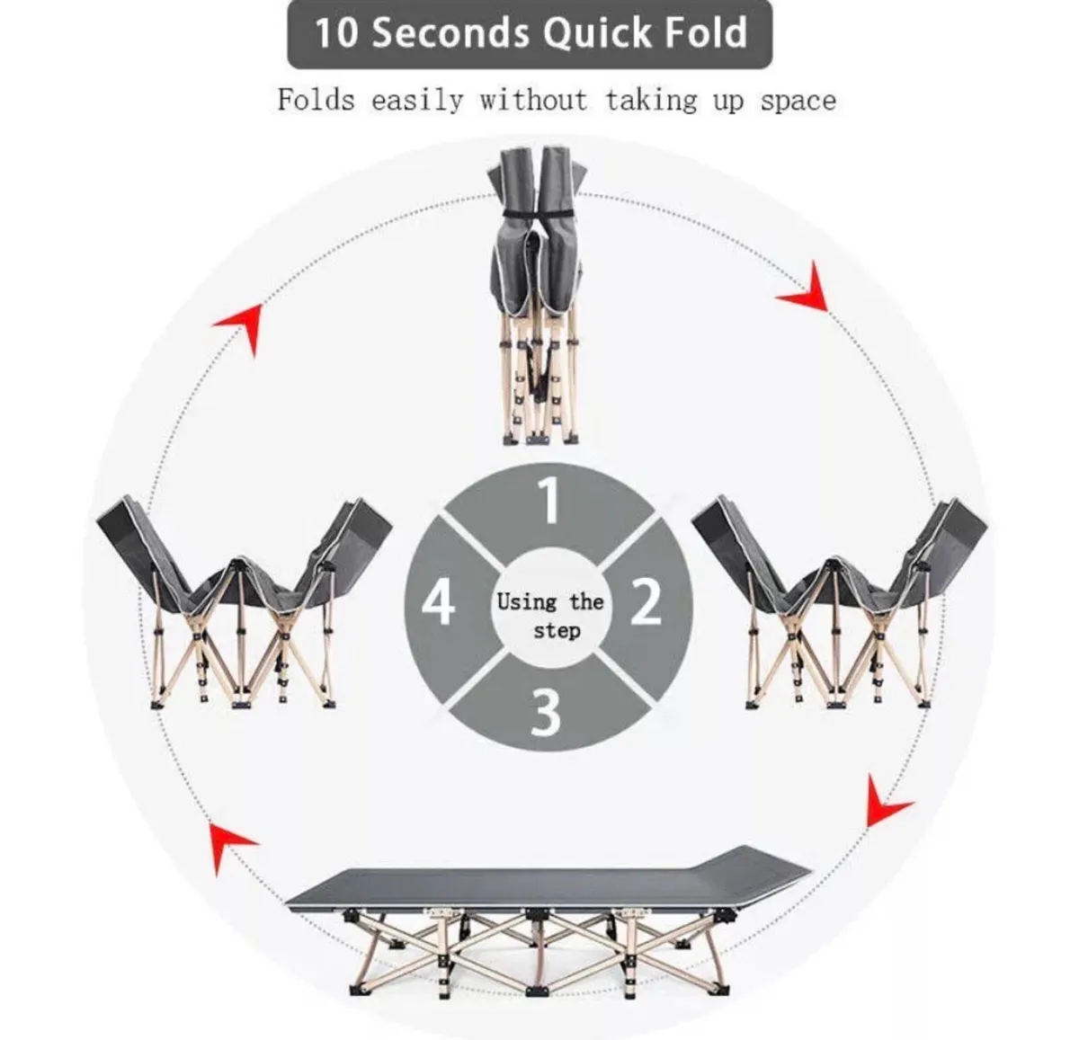 NEW Portable Folding Bed with Mattress - Image 3