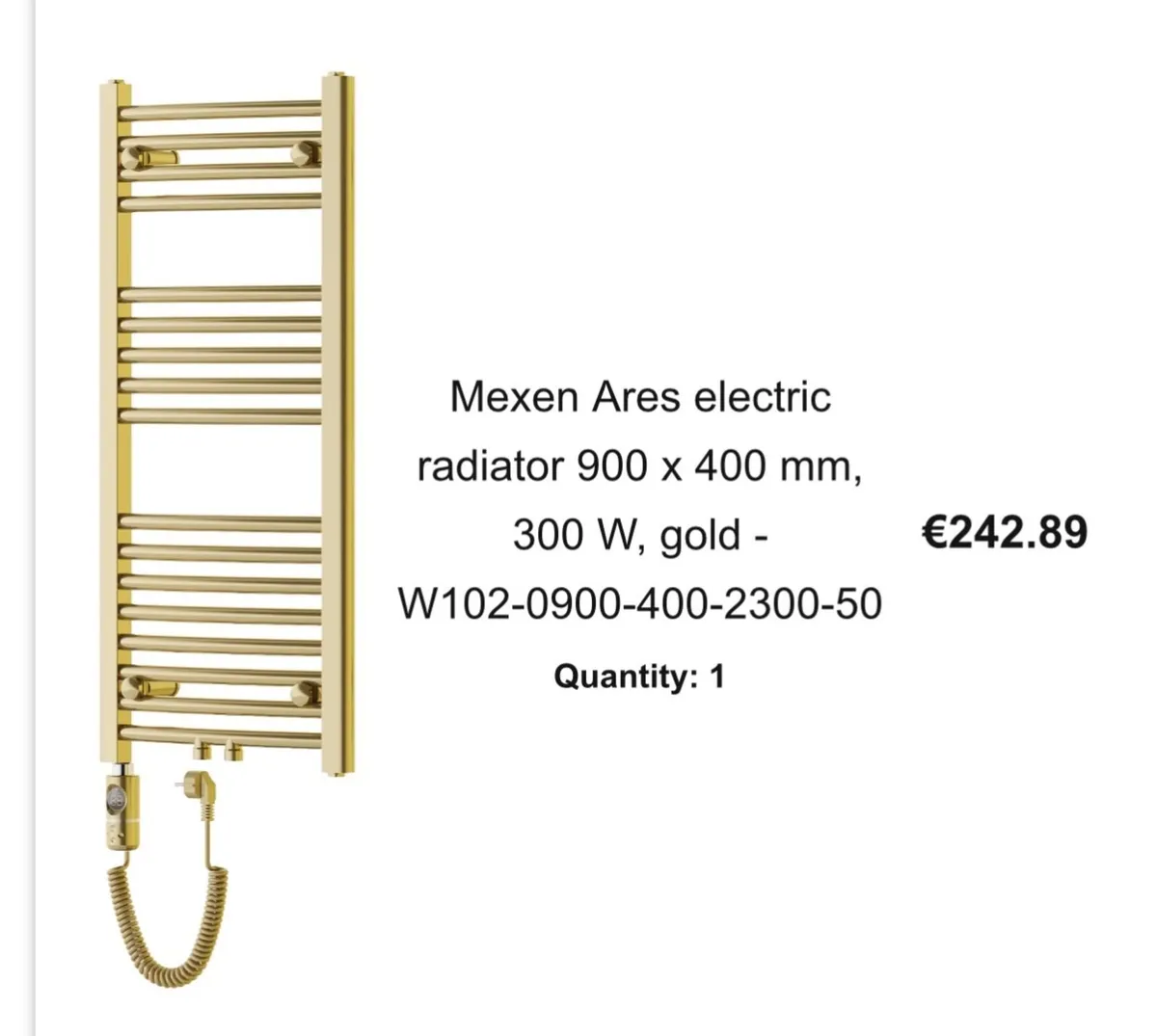 Gold heated towel rail - Image 1