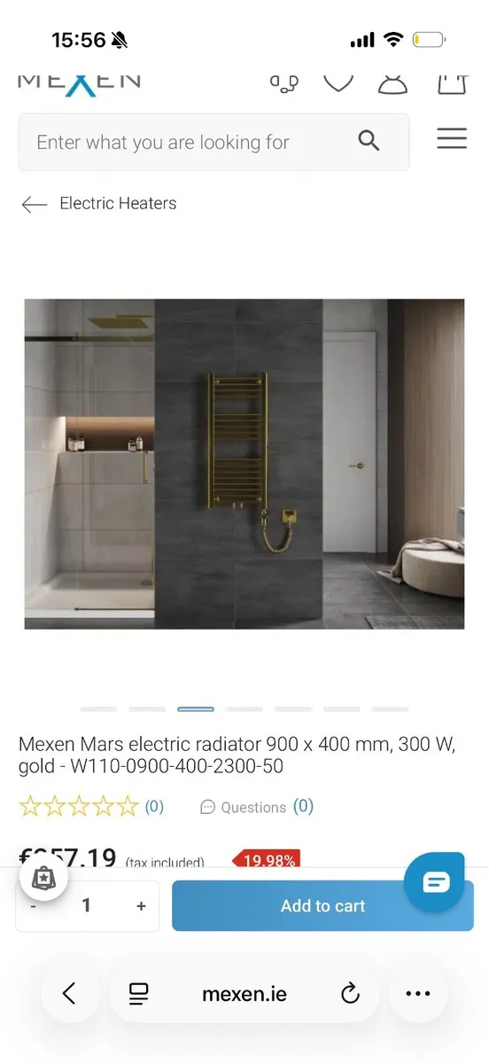 Gold heated towel rail - Image 3