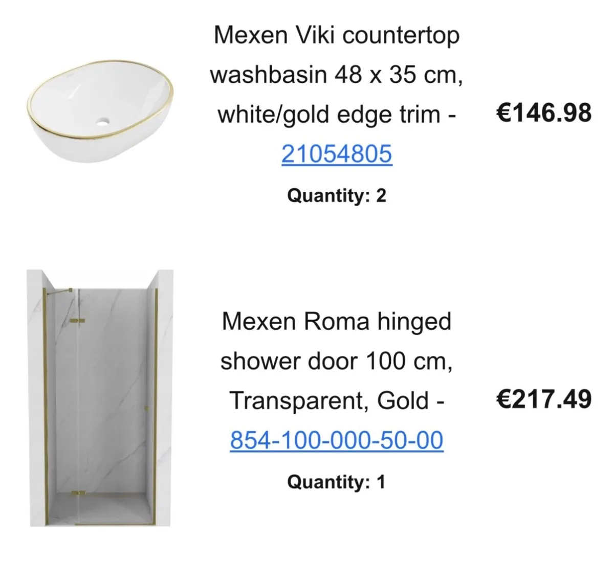 Counter top basin and shower screen