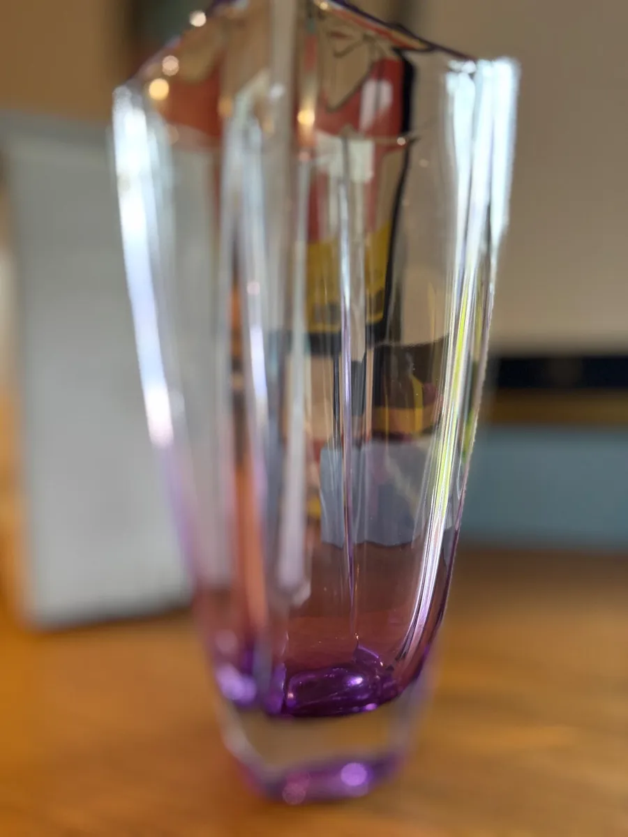 Galway Crystal Purple Vase. - Image 2